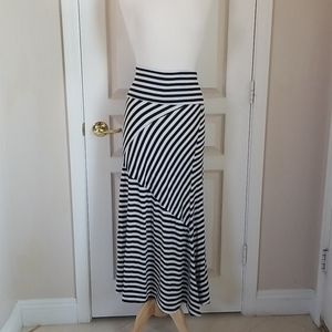 Black & White Striped Maxi Skirt